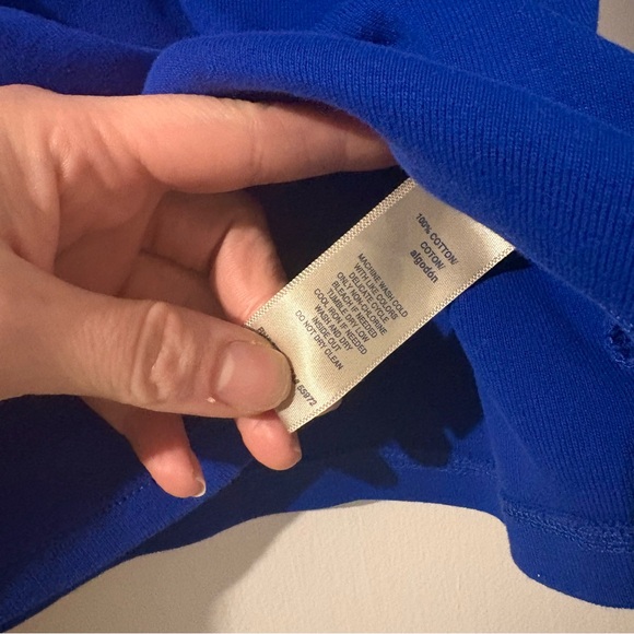 Y2K Rafaella Royal/ cobalt Blue V-Neck Long Sleeve Top | Size Small| 100% cotton - Picture 4 of 4